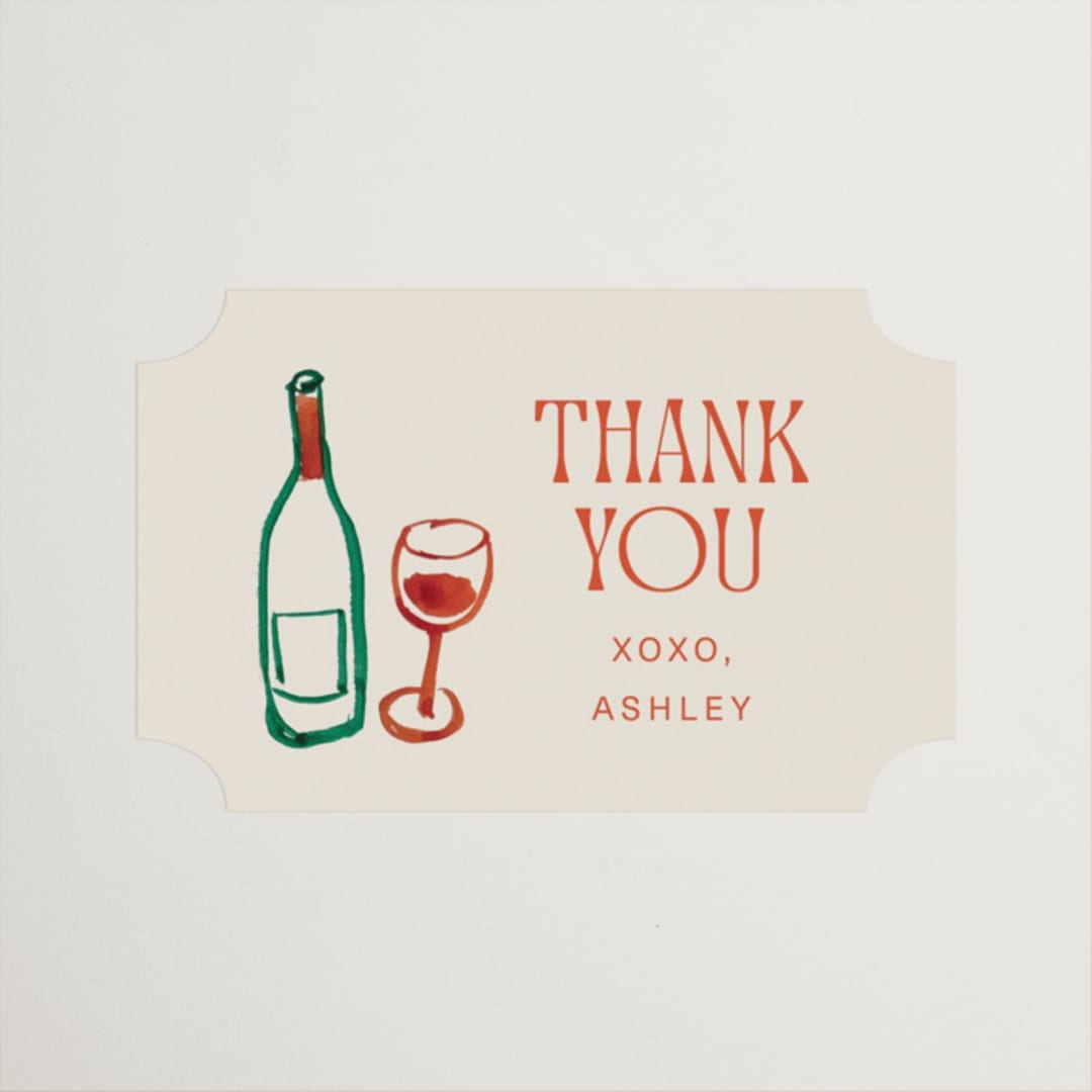 "Amore e Cibo" - Bridal Shower Favor Stickers in Tomato by Cass Loh - Front