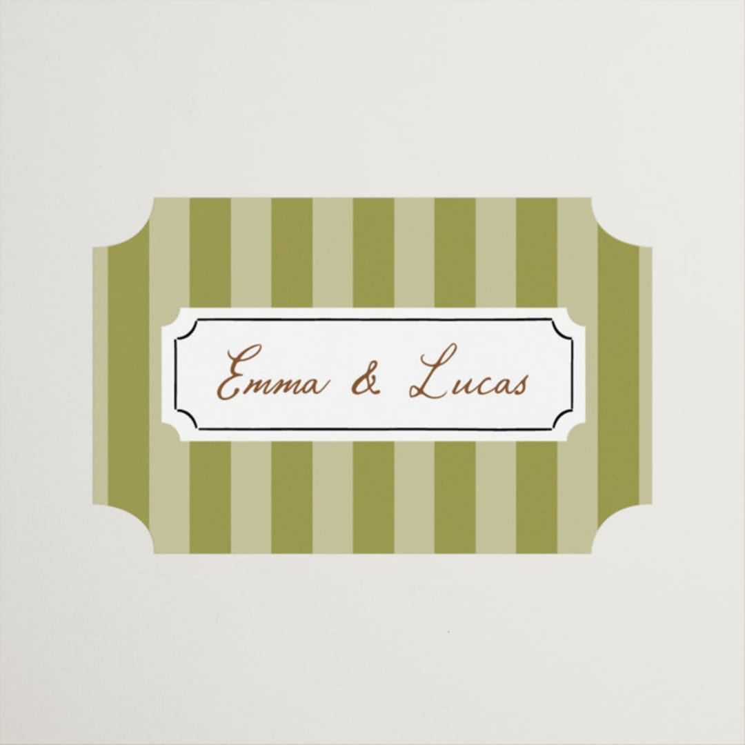 "Stock the Barware" - Bridal Shower Favor Stickers in Olive by Erin German - Front