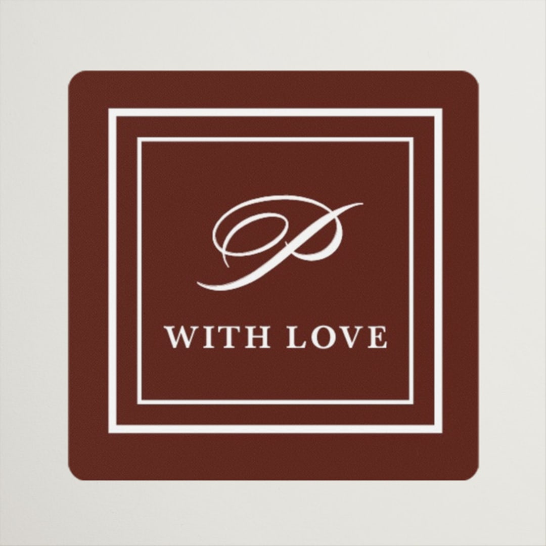 "East Coast Formal" - Bridal Shower Favor Stickers in Mahogany by Katie Ylinen - Front