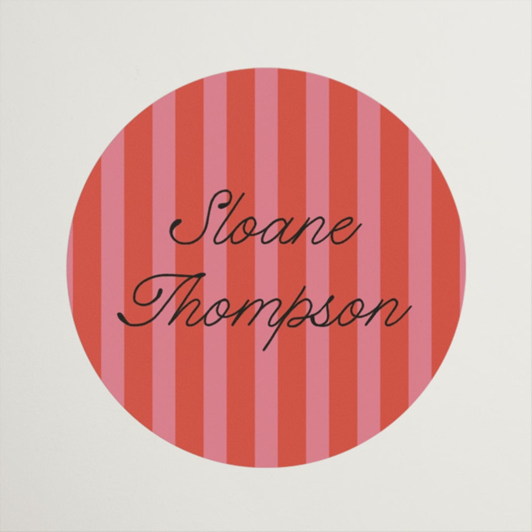 "Lola" - Bridal Shower Favor Stickers in Strawberry by Morgan Kendall - Front