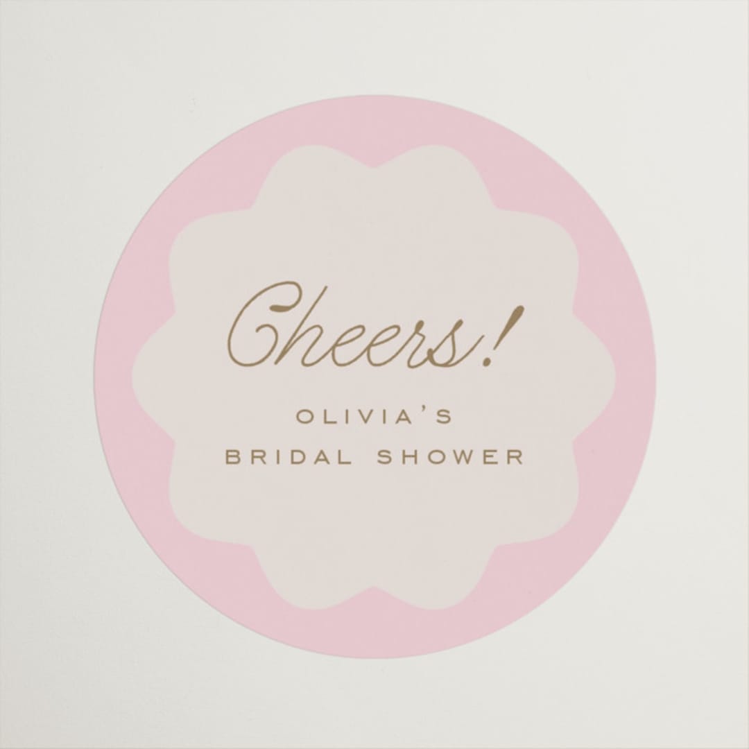 "Macaron Box" - Bridal Shower Favor Stickers in Rose by Leia Matt - Front