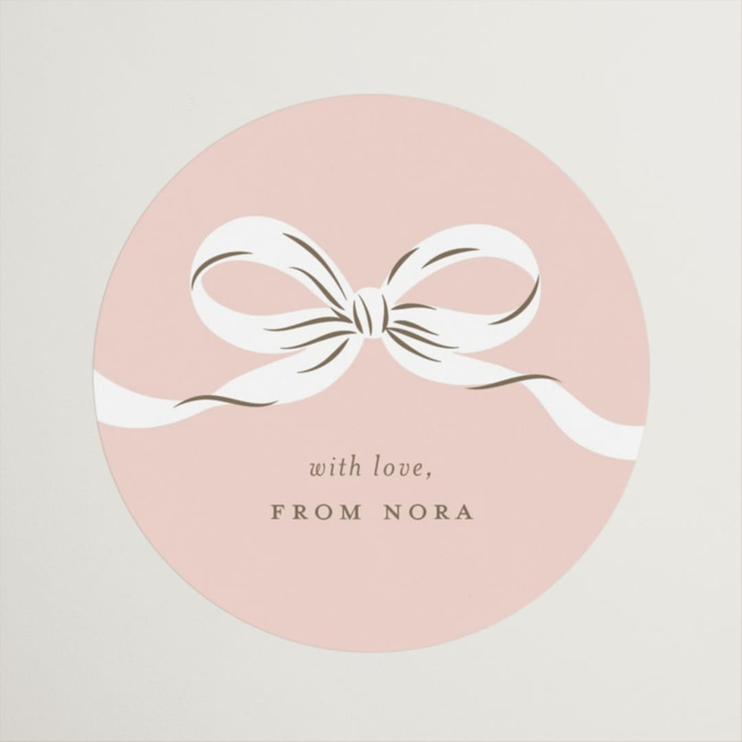 "Sweetheart" - Bridal Shower Favor Stickers in Blush by Paper Raven Co. - Front