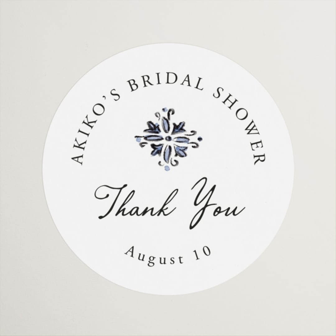"Blue Chianti" - Bridal Shower Favor Stickers in Powder Blue by Becky Nimoy - Front