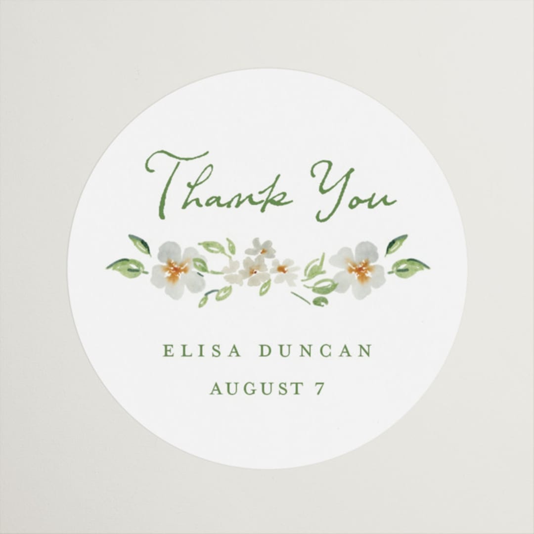 "Elise" - Bridal Shower Favor Stickers in Greenery by Petra Kern - Front