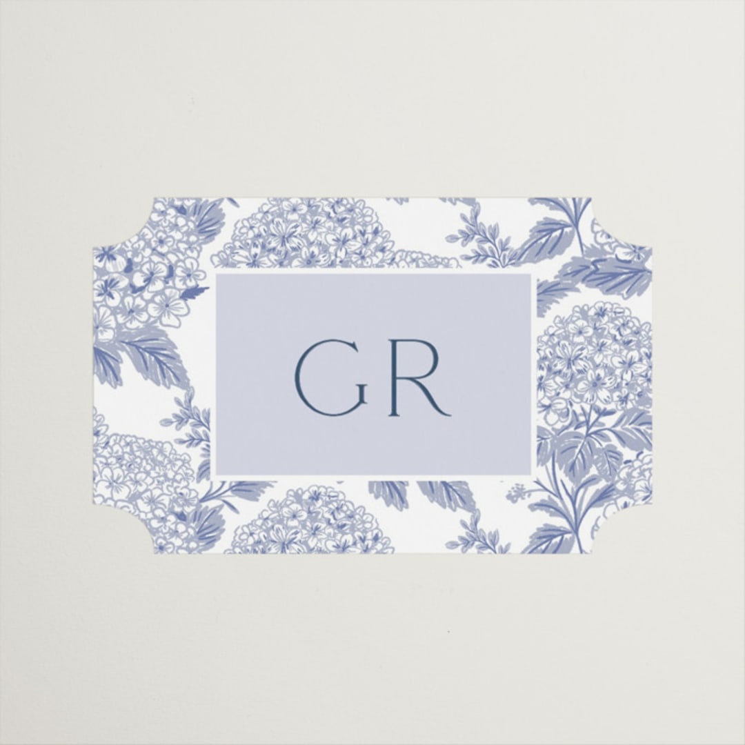 "Coastal Toile" - Bridal Shower Favor Stickers in Periwinkle by Jenna Holcomb - Front