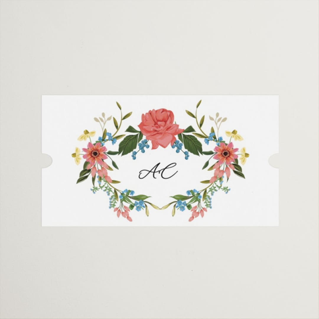 "Garden Vine" - Bridal Shower Favor Stickers in Papaya by Susan Moyal - Front