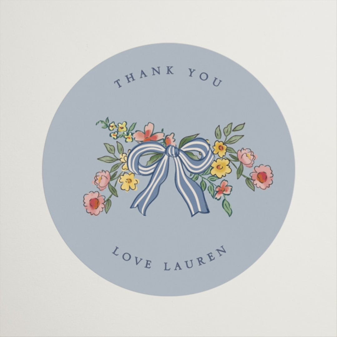 "A wedding in Low Country" - Bridal Shower Favor Stickers in Cornflower by Chris Griffith - Front