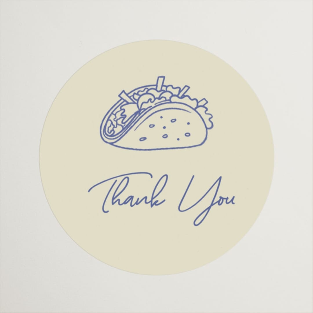 "Tacos & Tequila" - Bridal Shower Favor Stickers in Blueberry by Sherley Ferreira - Front
