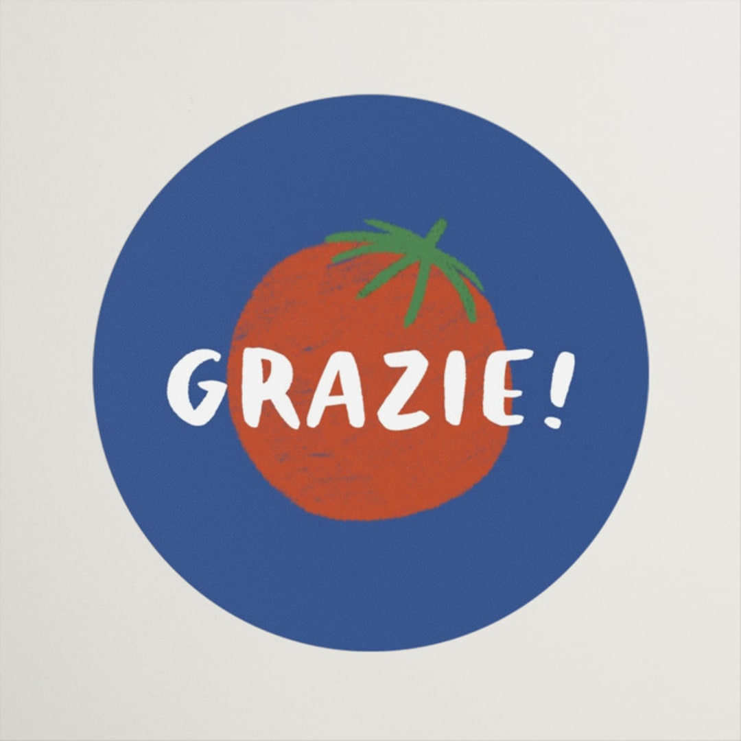 "Buon Appetito!" - Bridal Shower Favor Stickers in Capri by Julia Starr - Front