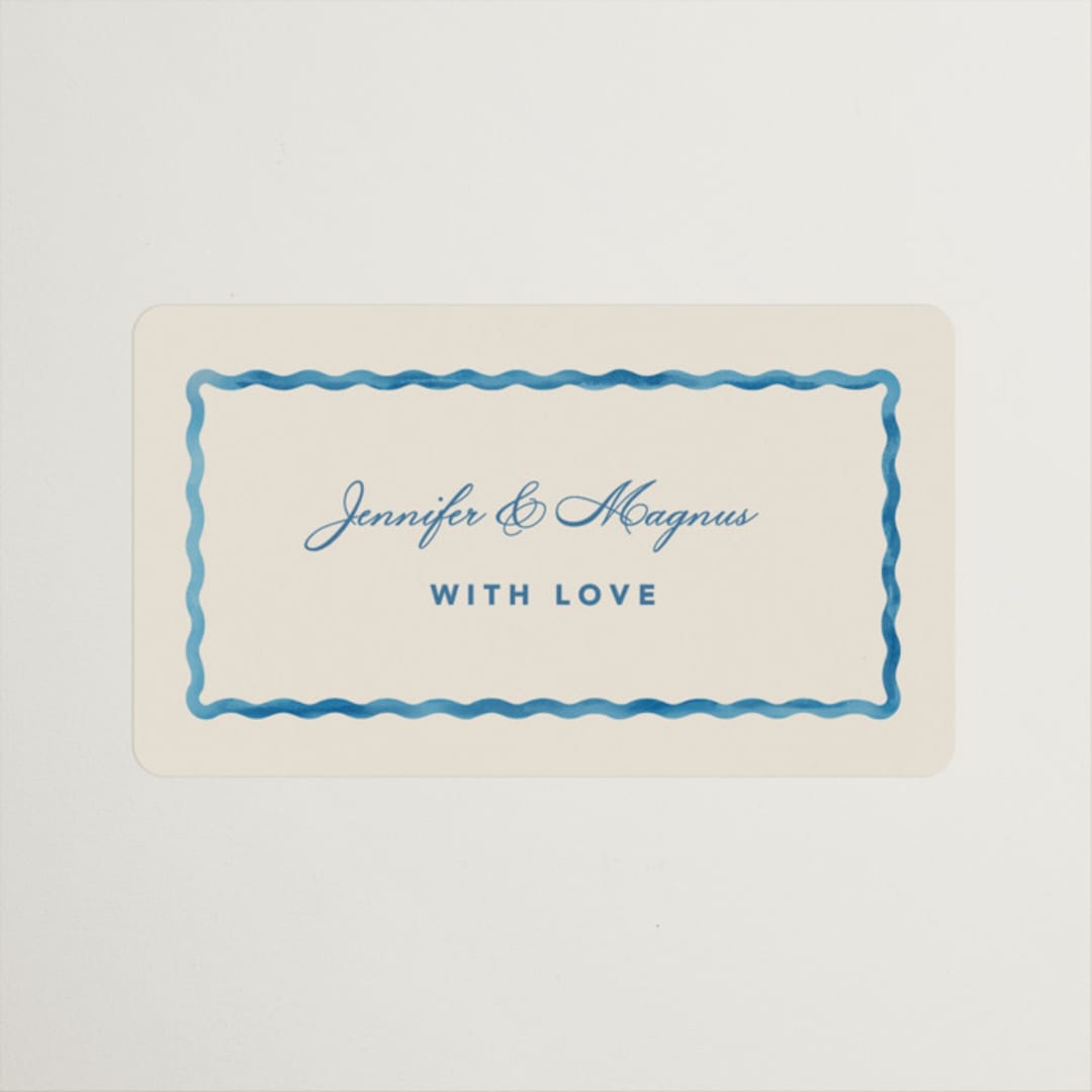 "Formal scallop" - Bridal Shower Favor Stickers in Almalfi by Creo Study - Front