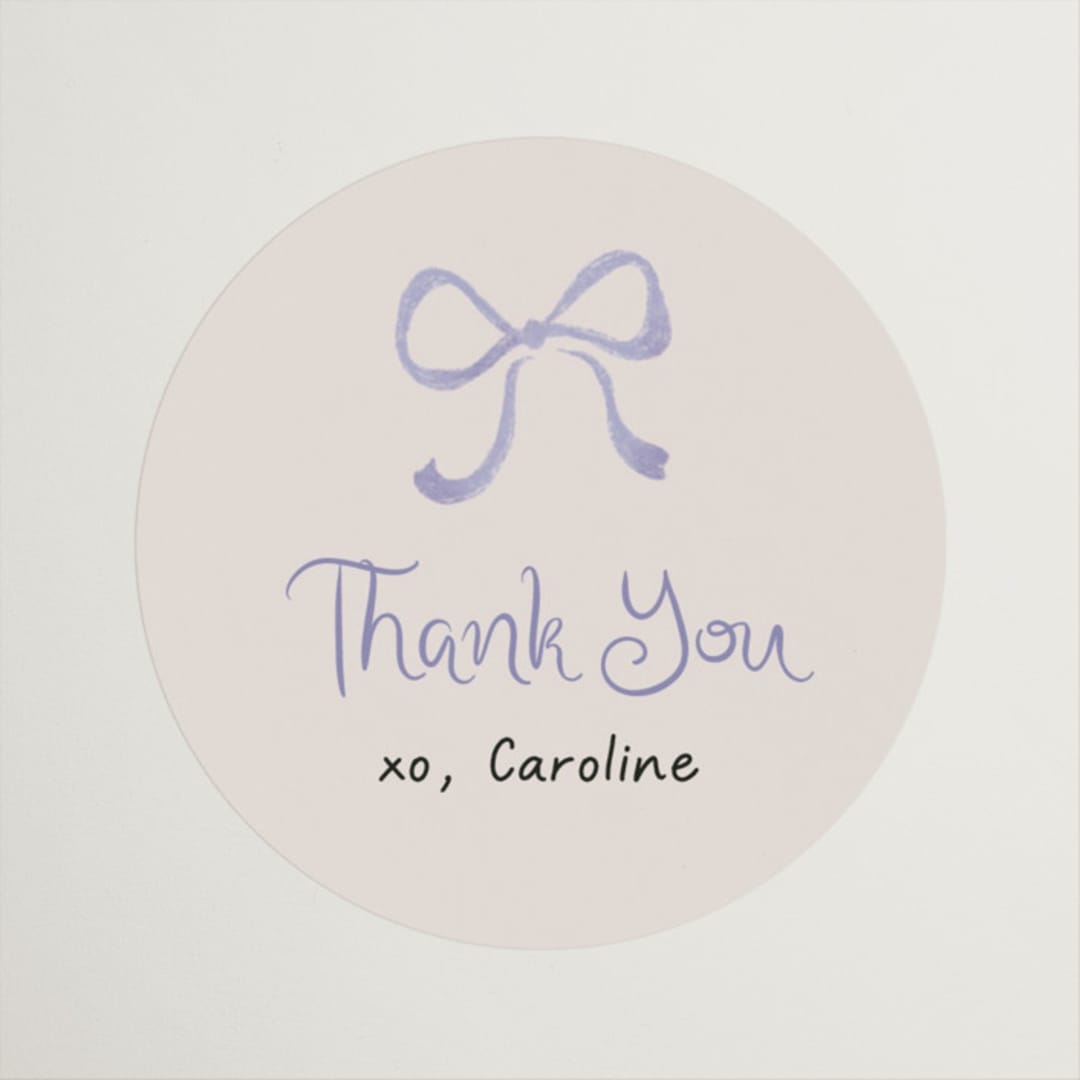 "Portofino" - Bridal Shower Favor Stickers in Lilac by Tamara Hilje - Front