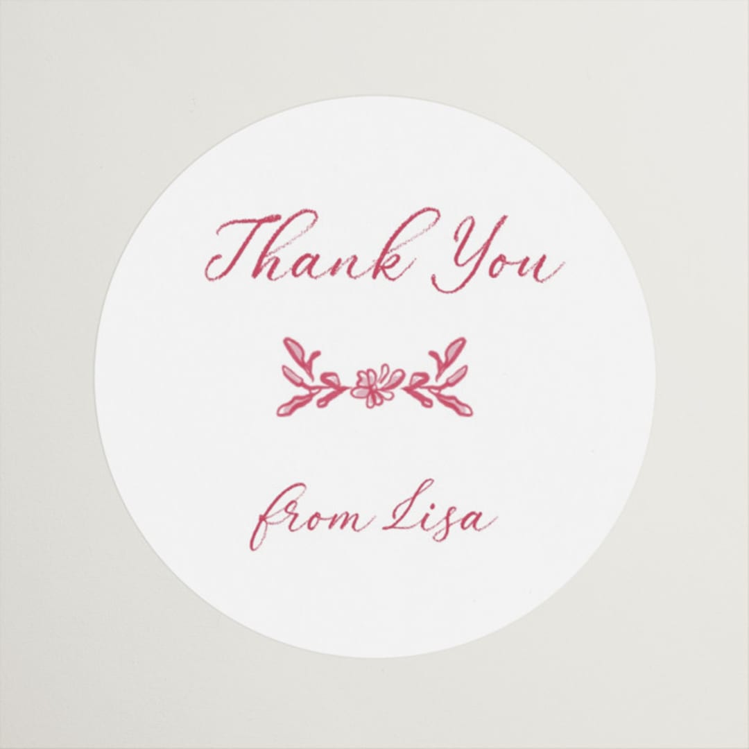 "Fun Cocktails" - Bridal Shower Favor Stickers in Cranberry by Lucrecia Caporale - Front