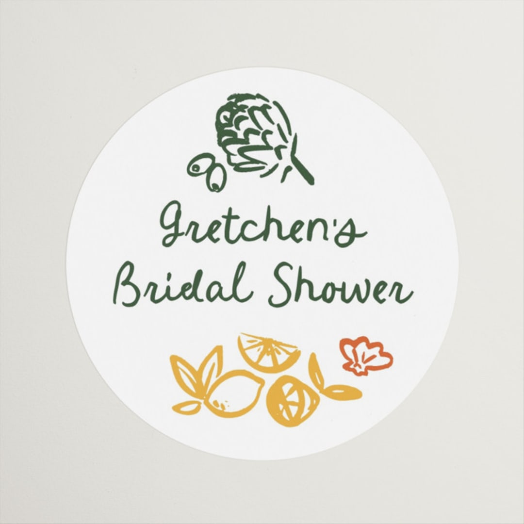 "That's Amore." - Bridal Shower Favor Stickers in Basil by Jenna Holcomb - Front