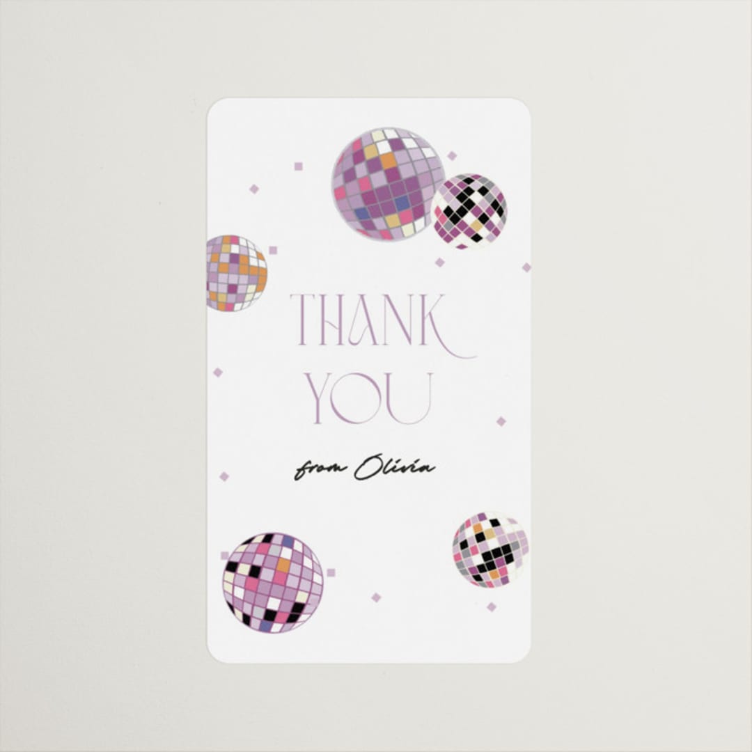 "Disco Fever" - Bridal Shower Favor Stickers in Bubblegum by Corinne Malesic - Front