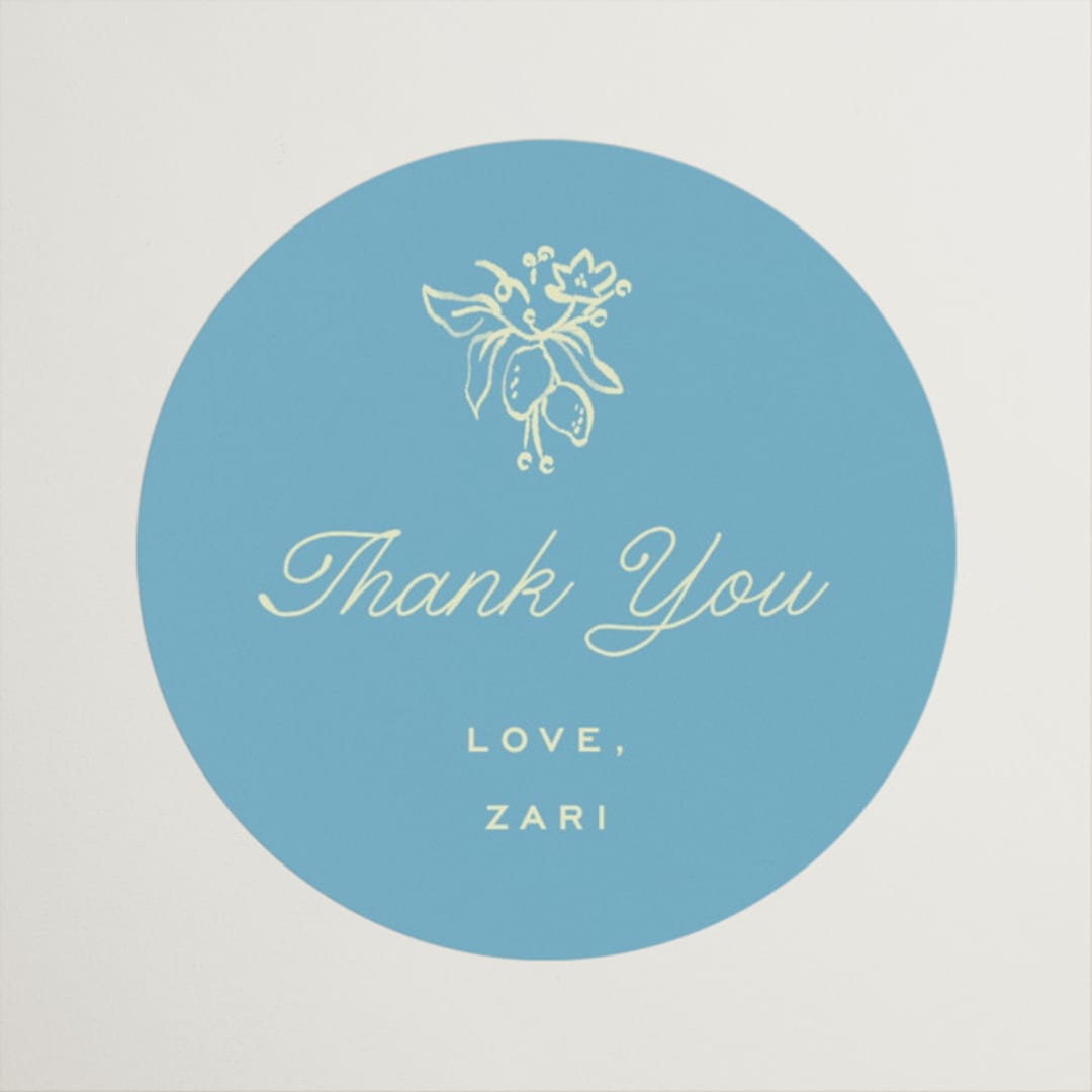 "That's Amore" - Bridal Shower Favor Stickers in Lemonade by Pati Cascino - Front