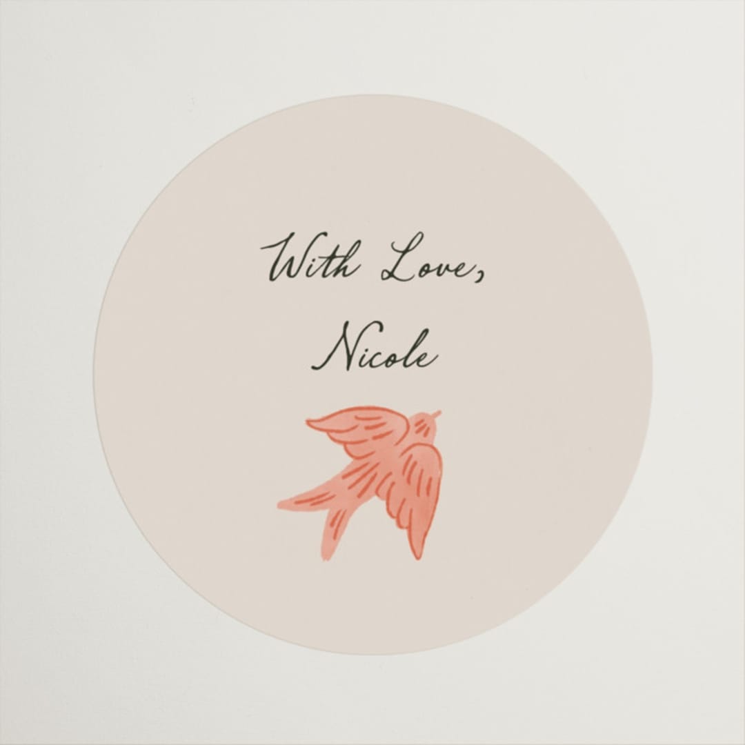 "Birdsong" - Bridal Shower Favor Stickers in Garden by Elly - Front