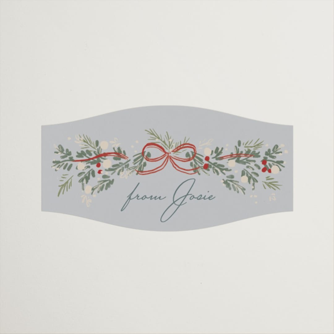 "festive garland" - Bridal Shower Favor Stickers in Frost by Rebecca Durflinger - Front