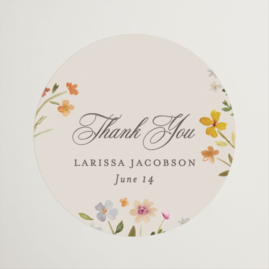 "Garden" - Bridal Shower Favor Stickers in Wildflower by Nicole Walsh - Front