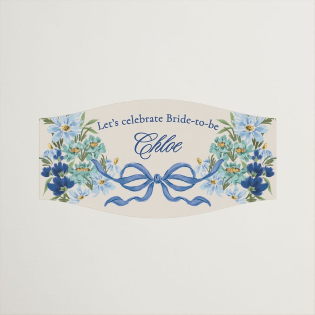"Hidcote" - Bridal Shower Favor Stickers in Bluebell by Jackie Crawford - Front