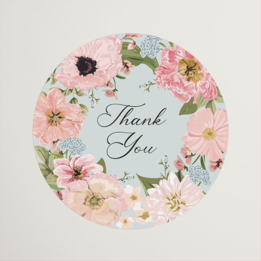 "Blooming" - Bridal Shower Favor Stickers in Blush by Susan Moyal - Front