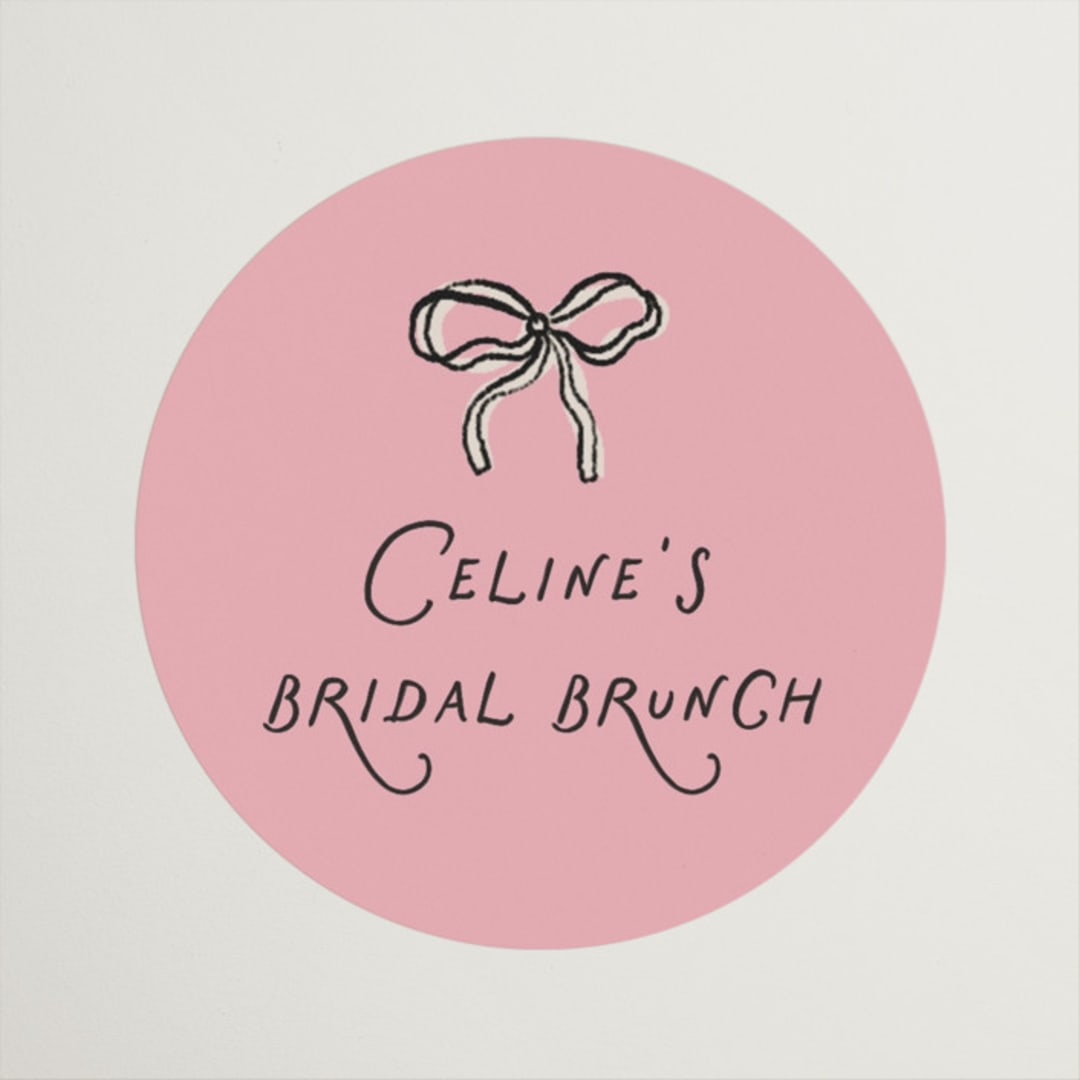 "Bubbly Brunch" - Bridal Shower Favor Stickers in Rose by Pixel and Hank - Front
