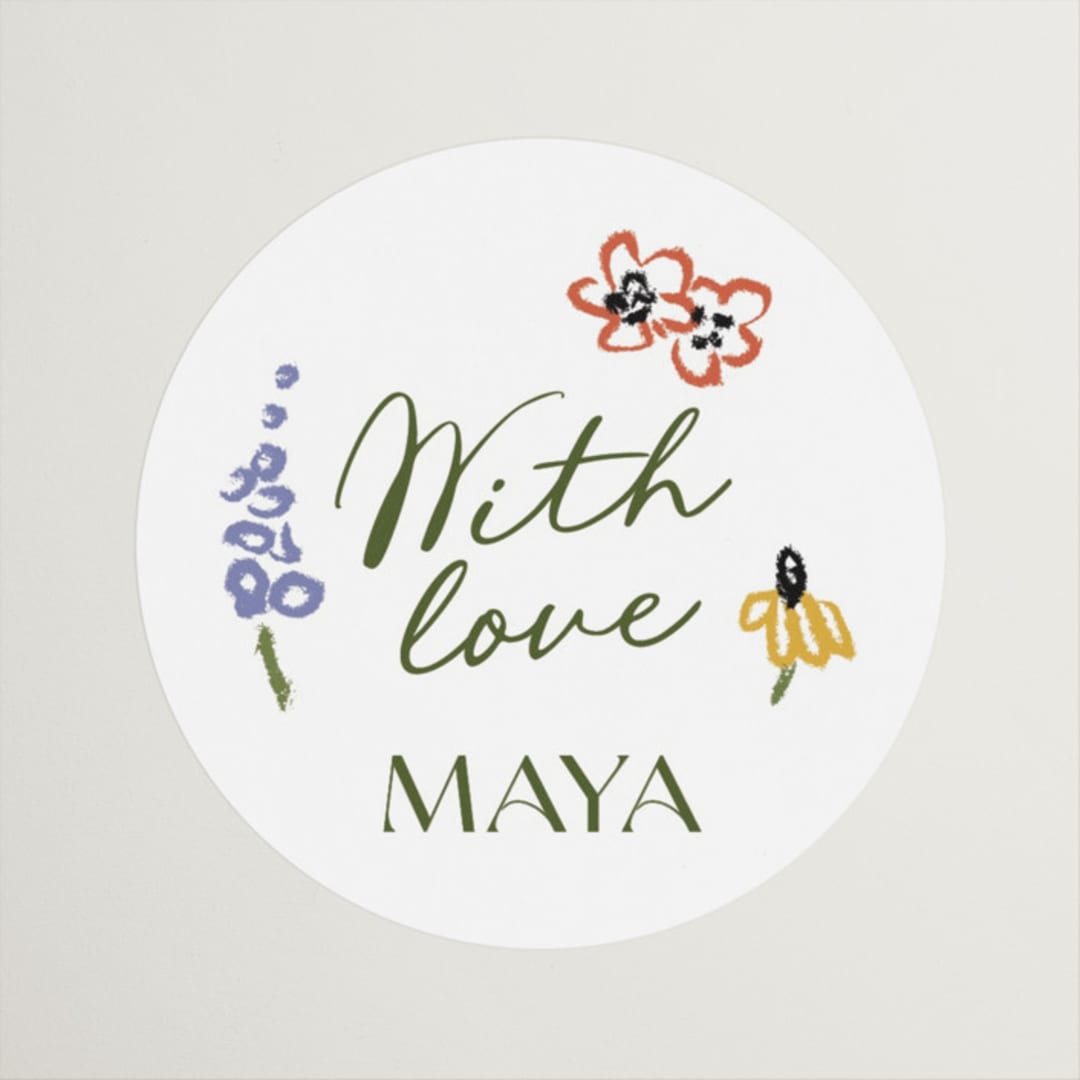 "Spring" - Bridal Shower Favor Stickers in Grass by Pati Cascino - Front