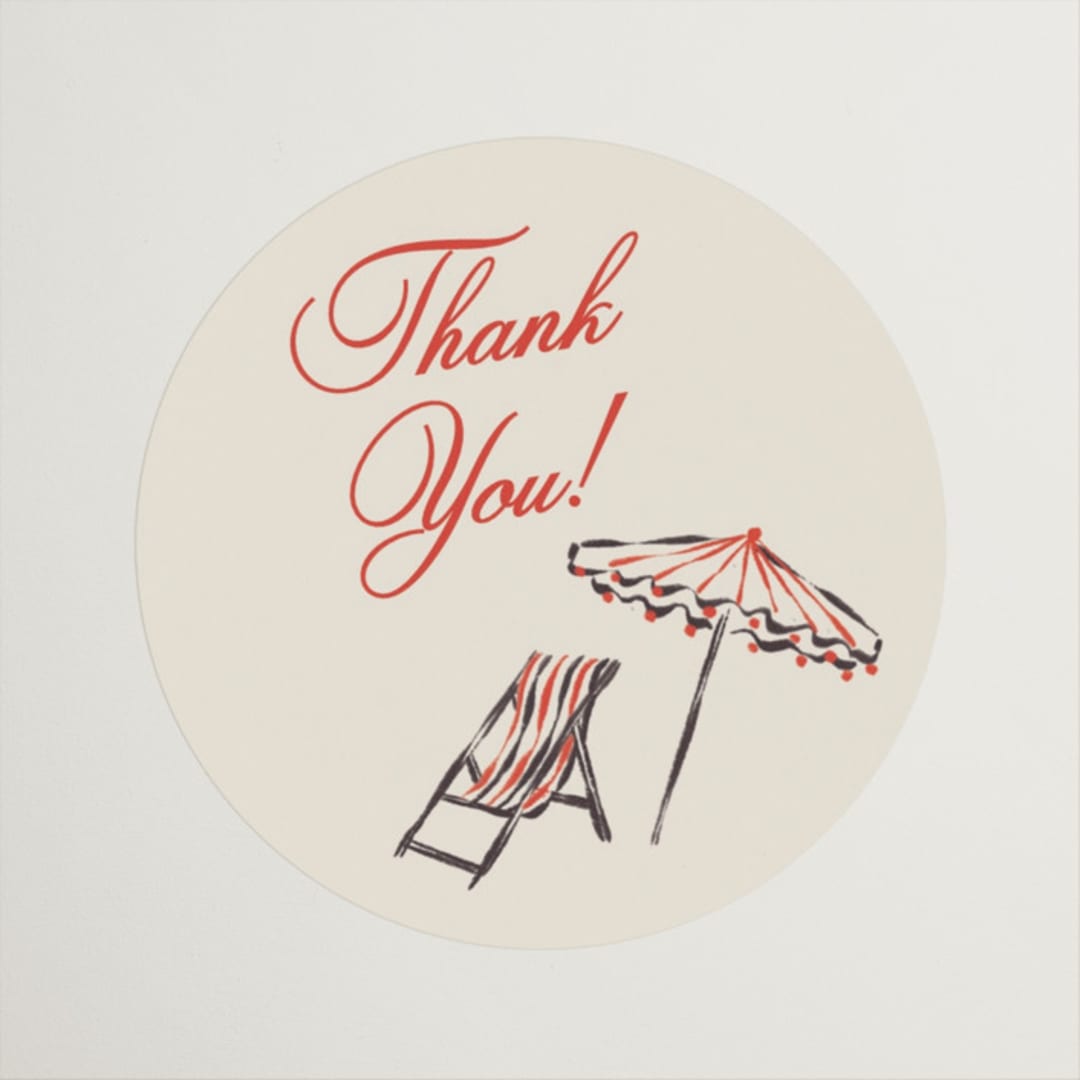 "Portofino" - Bridal Shower Favor Stickers in Lobster by Jackie Crawford - Front