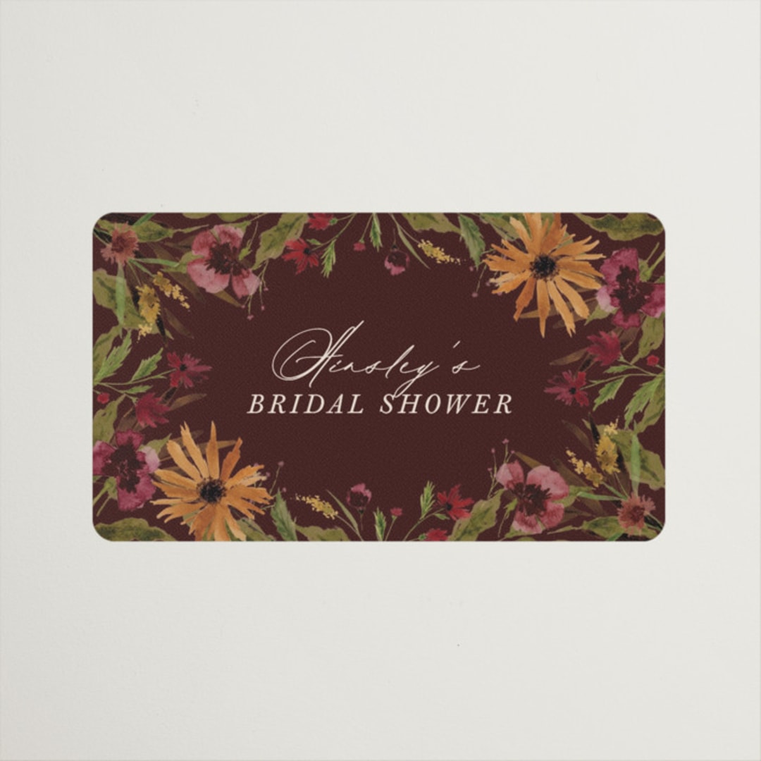 "Susie" - Bridal Shower Favor Stickers in Burgundy by Kate Ahn - Front