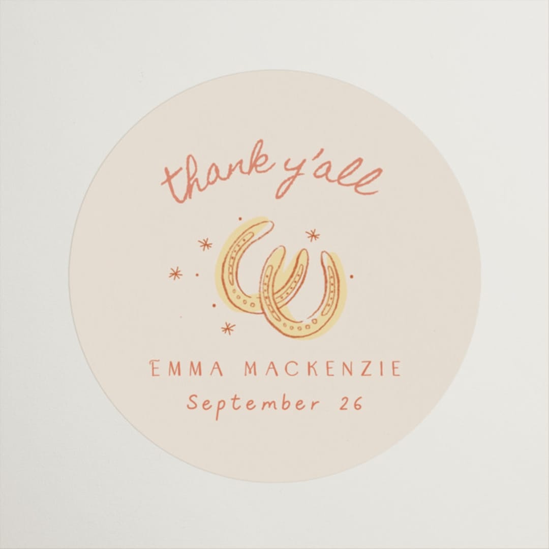 "Cocktails & Cowgirls" - Bridal Shower Favor Stickers in Sand by frau brandt - Front