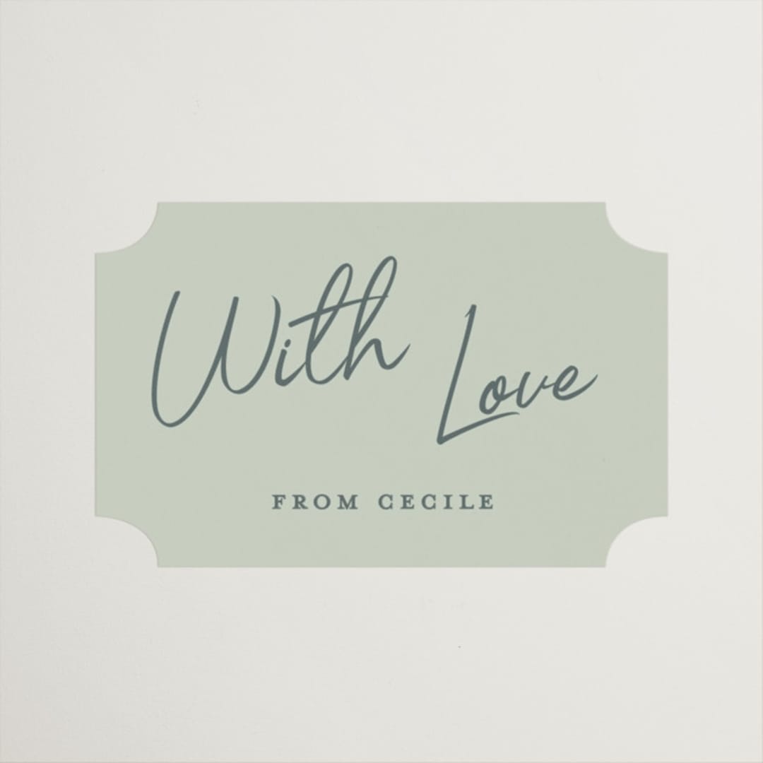 "Vintage Florals" - Bridal Shower Favor Stickers in Celadon by Morgan Kendall - Front