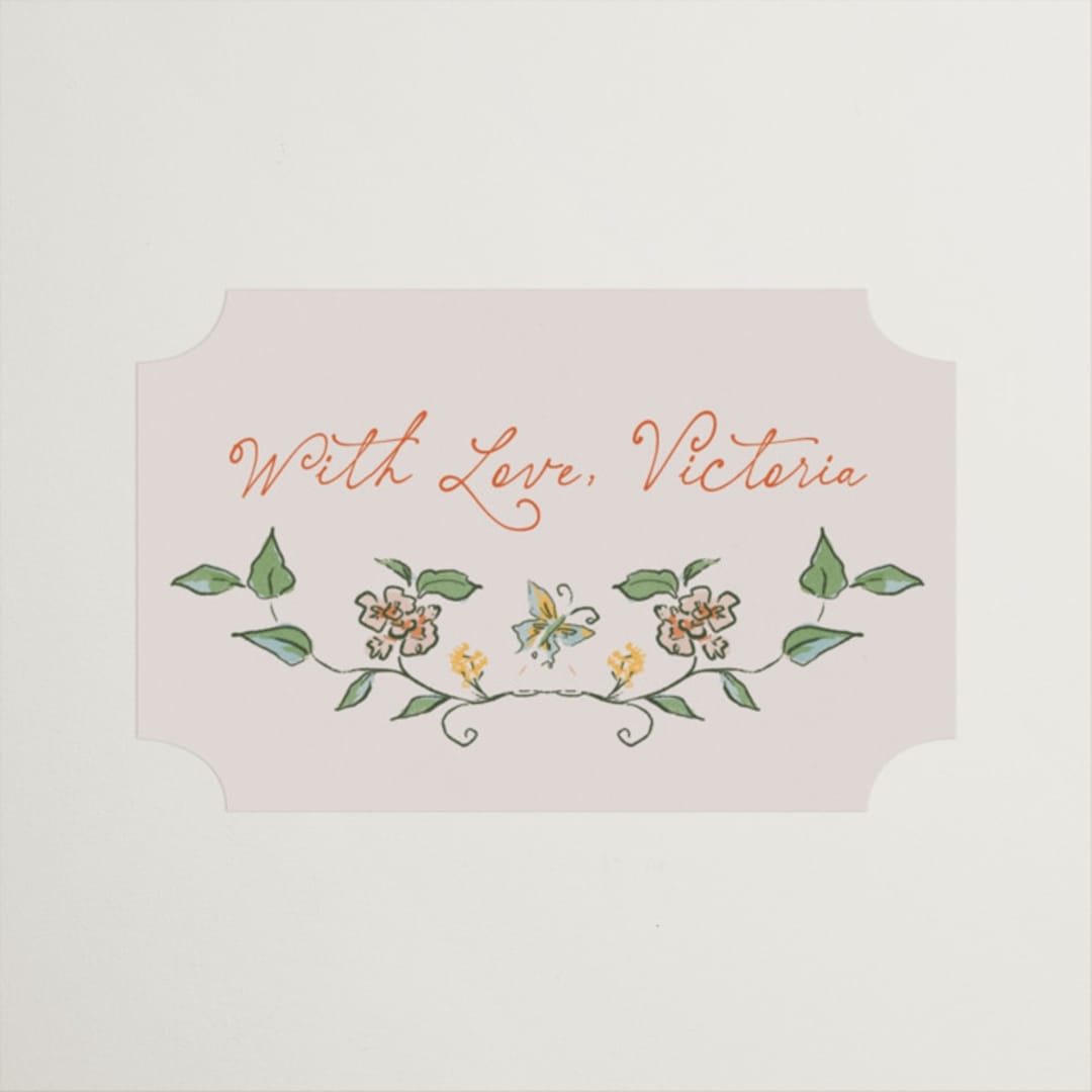 "Garden Frolic" - Bridal Shower Favor Stickers in Roselle by Vera Lim - Front