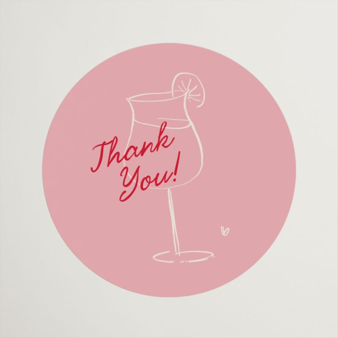 "Love Spritz" - Bridal Shower Favor Stickers in Pink Lemonade by Ani Somi - Front