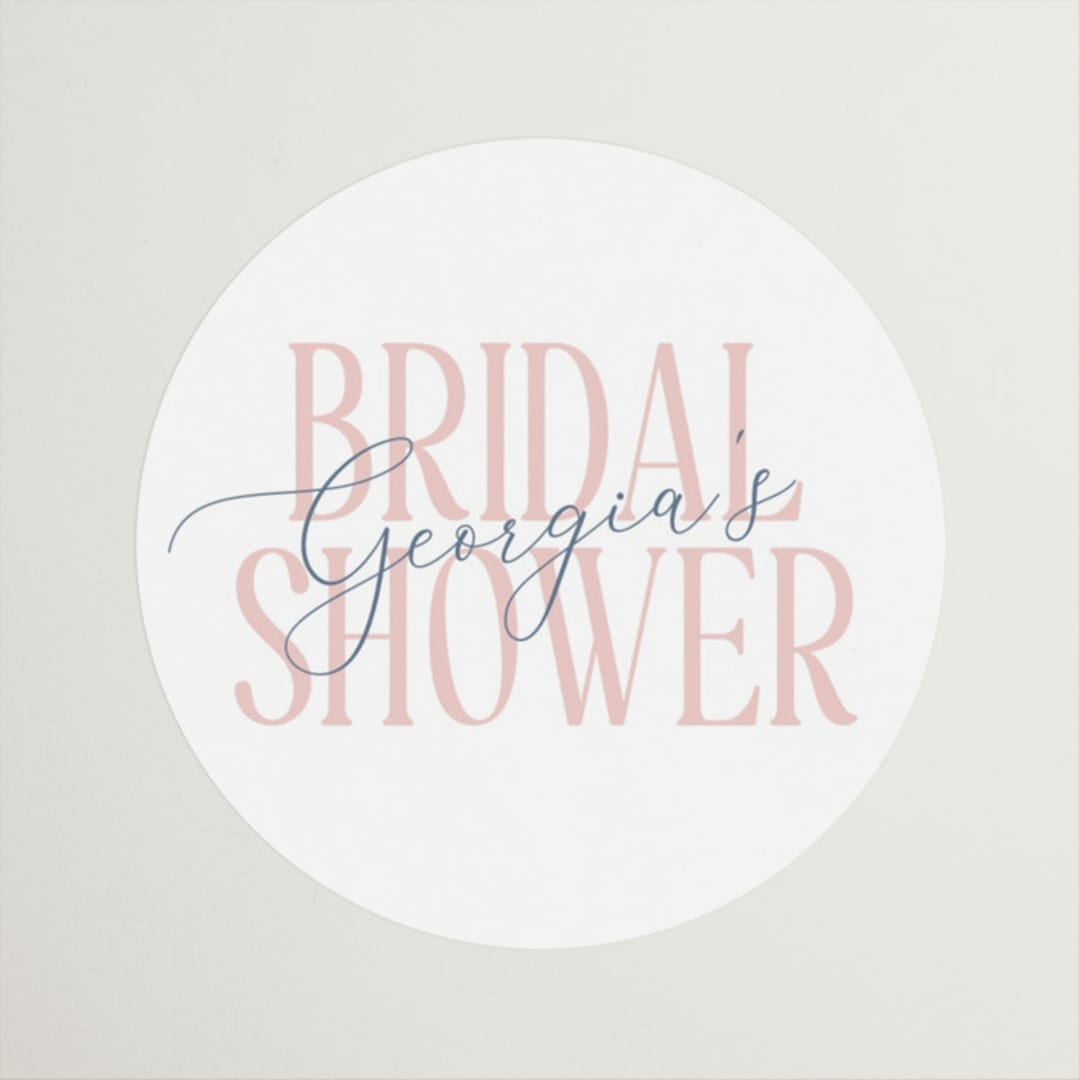 "Note" - Bridal Shower Favor Stickers in Peony by Baumbirdy - Front