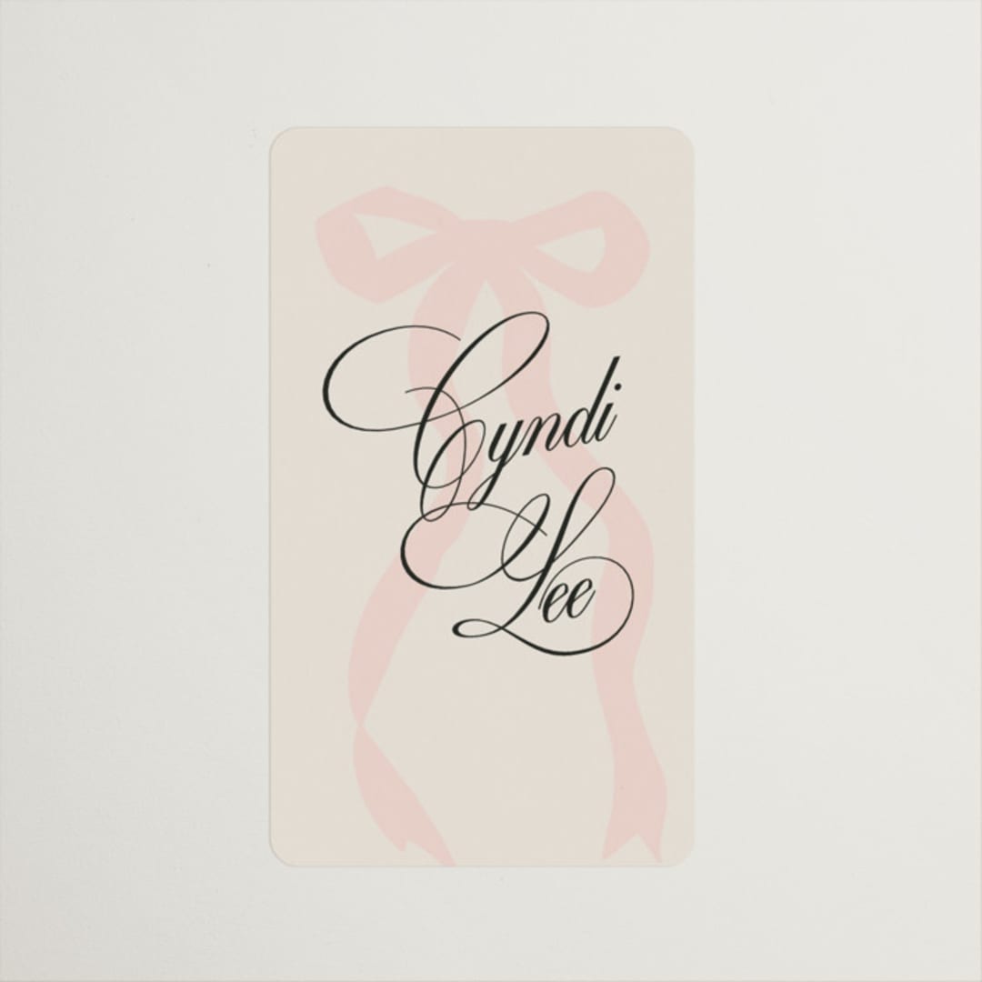 "Big Bow" - Bridal Shower Favor Stickers in Blush by Baumbirdy - Front