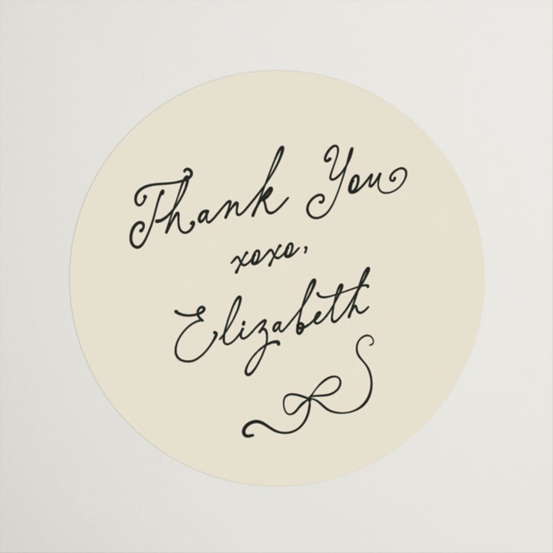 "Vintage Par-tea" - Bridal Shower Favor Stickers in Sand by Creo Study - Front