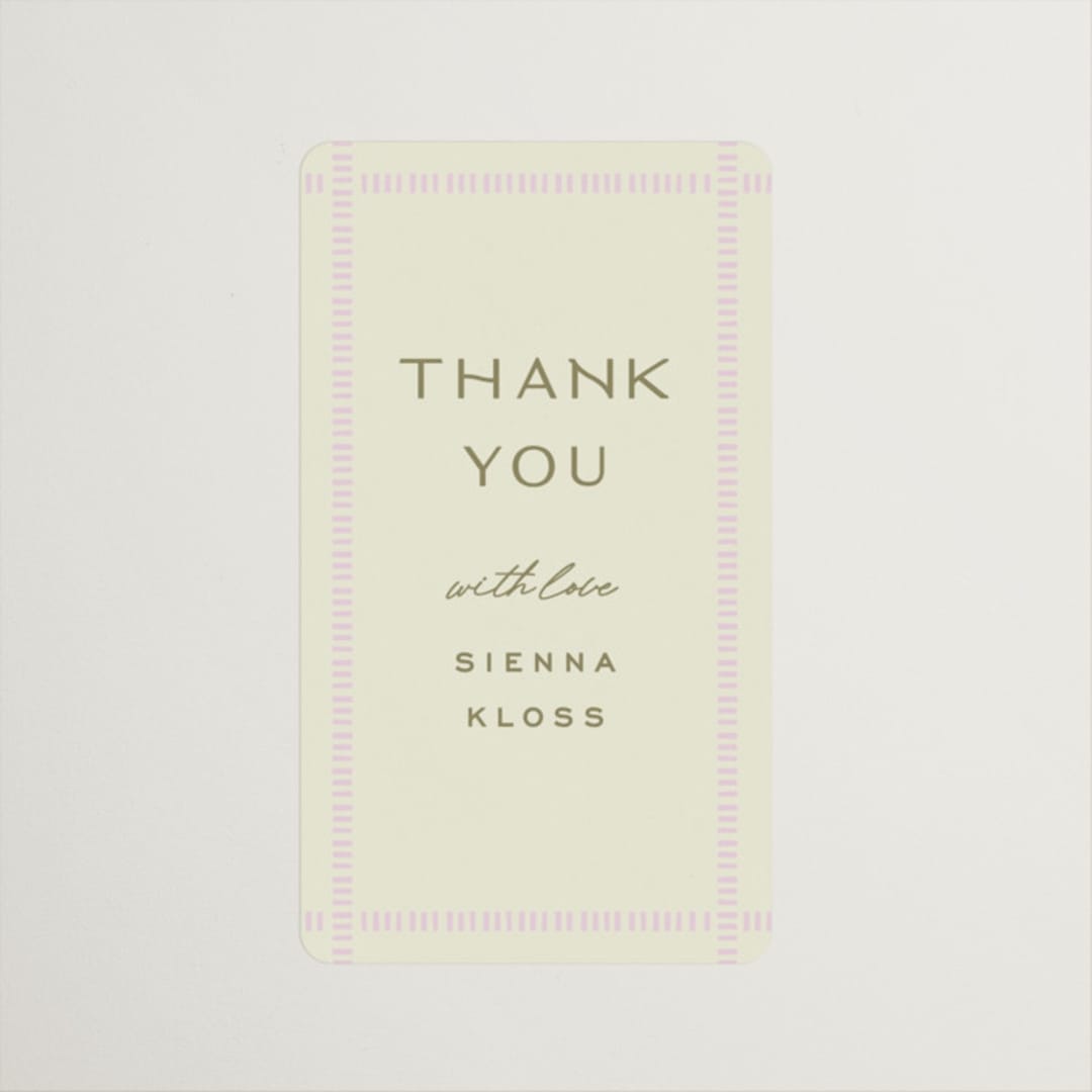 "stitched lines" - Bridal Shower Favor Stickers in Blush by Ellen Schlegelmilch - Front