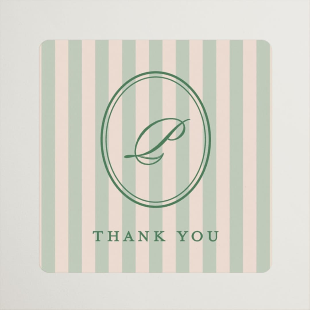 "Scripted" - Bridal Shower Favor Stickers in Emerald by Creo Study - Front