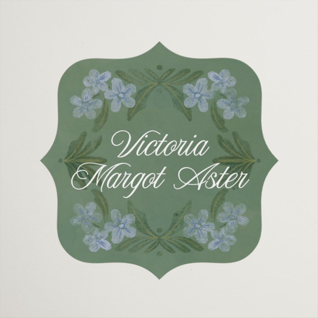 "Vintage Sketched" - Bridal Shower Favor Stickers in Wisteria by Jenna Holcomb - Front