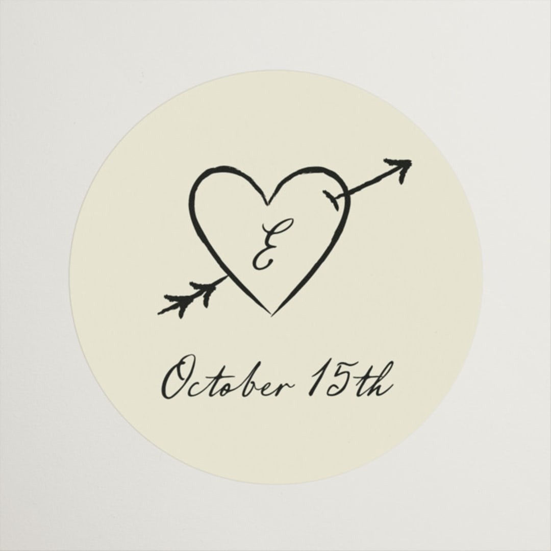 "Vintage Lovers" - Bridal Shower Favor Stickers in Champagne by Helena Vitto - Front