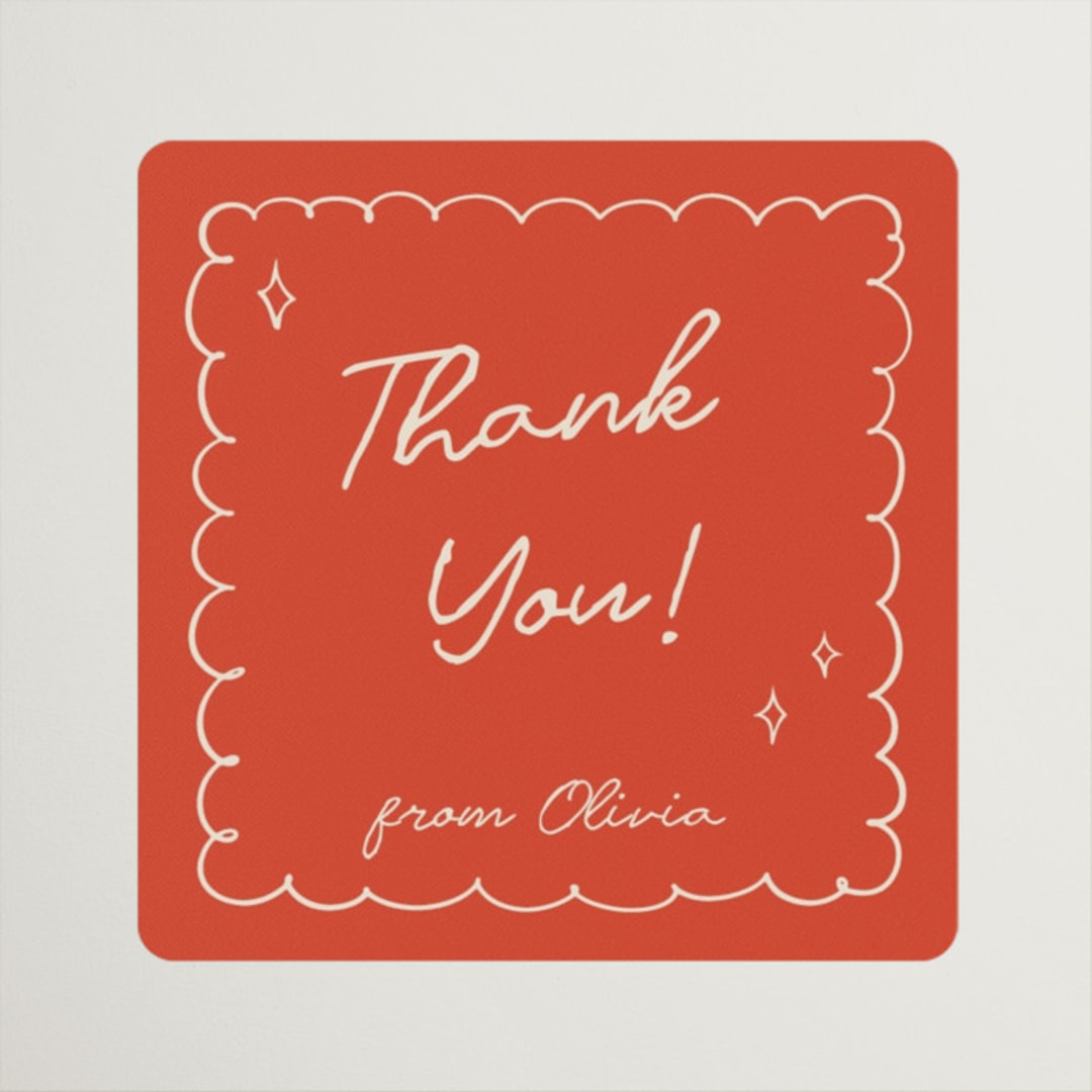 "Party On!" - Bridal Shower Favor Stickers in Sangria Spark by Zove Ahhh - Front