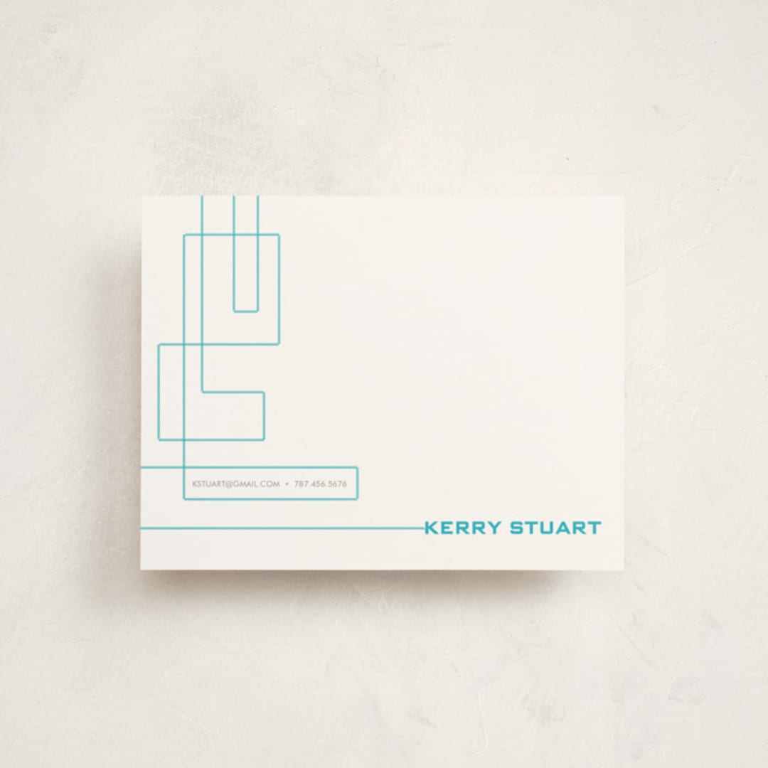 "Technological Mark" - Business Stationery in Techno Blue by Ana Gonzalez - Front