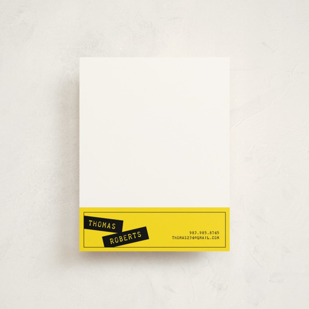 "Simple and Twisted" - Business Stationery in Yellow by Ana Gonzalez - Front