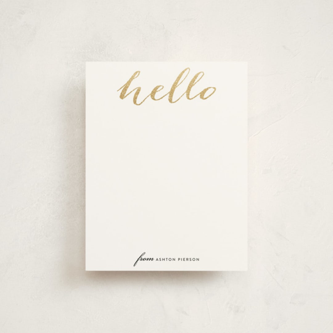 "Hello Friend" - Business Stationery in Champagne by Erin Deegan - Front