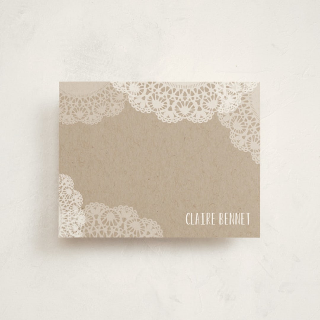 "Doilies On Craft" - Business Stationery in Kraft by Erin Deegan - Front