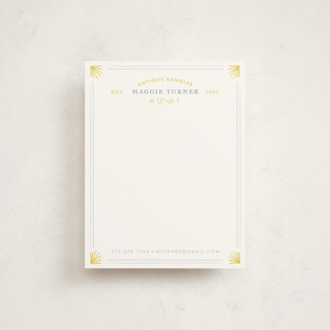 "Chic & Antique" - Business Stationery in Gold by Morgan Ramberg - Front