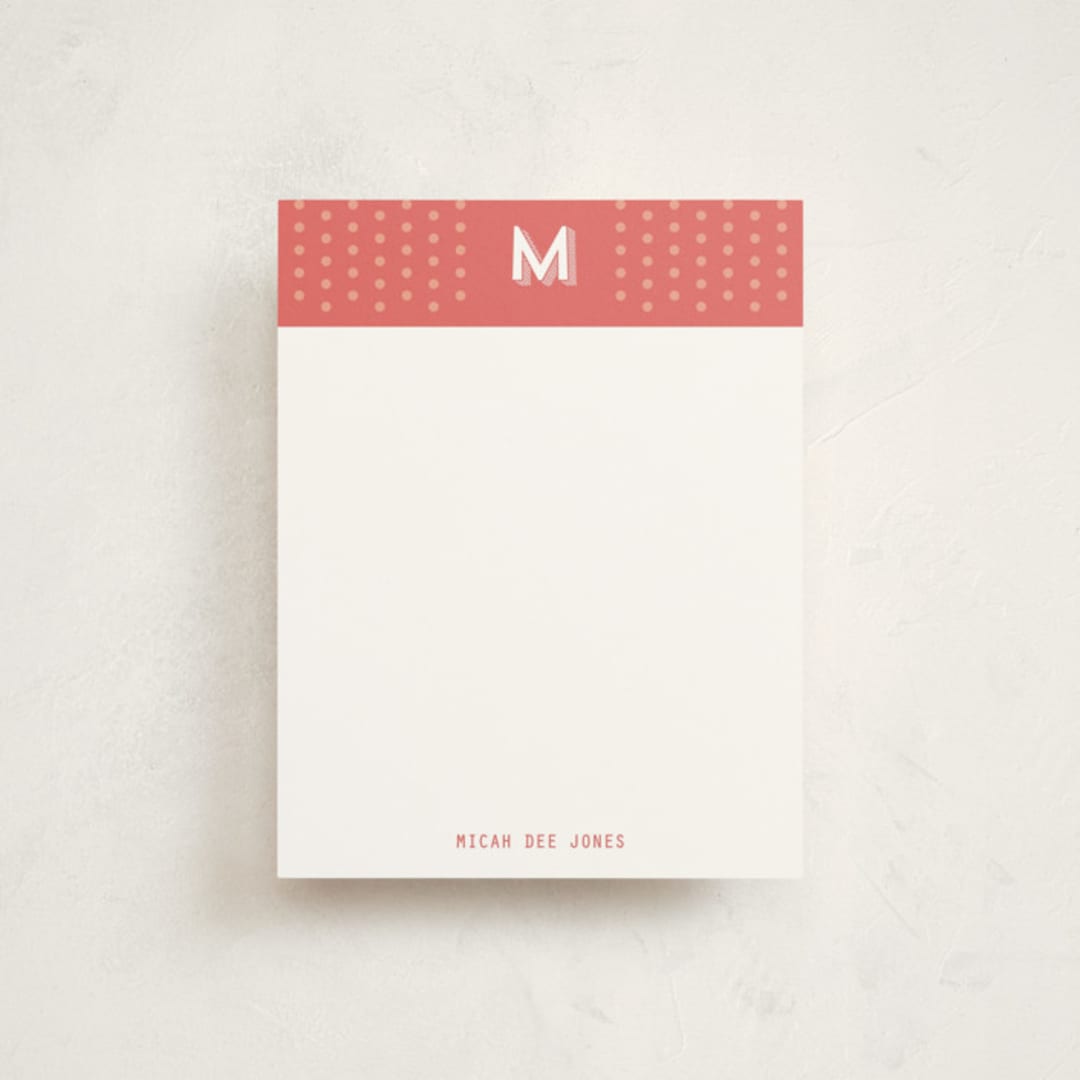 "Oh So Peachy Polkadot" - Business Stationery in Coral by Hanke Arkenbout - Front