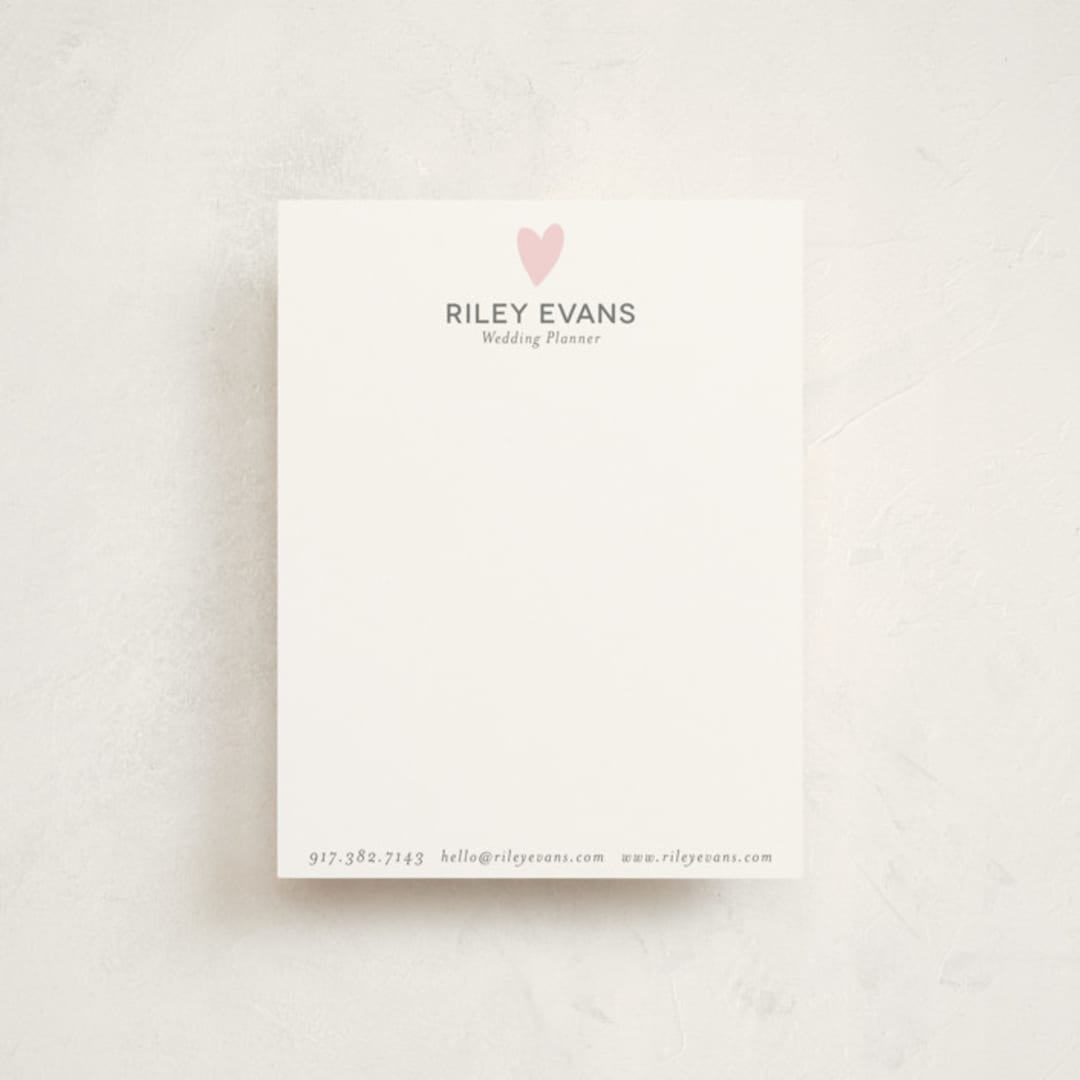 "Have A Heart" - Business Stationery in Rose by Sarah Wrede - Front