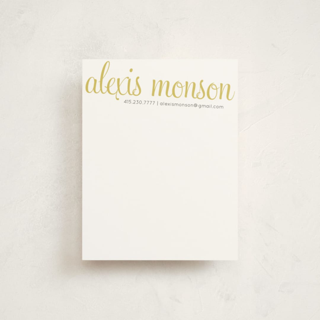 "21st Century Girl" - Business Stationery in Mustard by June Letters Studio - Front