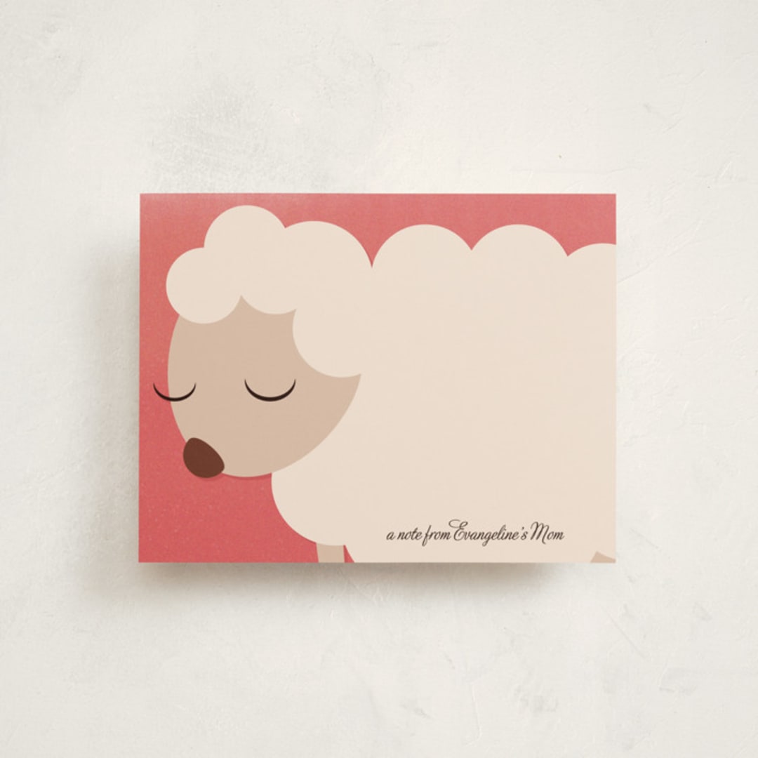 "Little Lamb" - Business Stationery in Strawberry by Jessica Yeo - Front