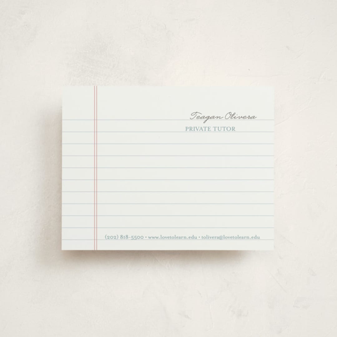 "Love to Learn" - Business Stationery in Cornflower Blue by Jessica Yeo - Front